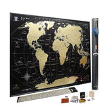 Carte du Monde à Gratter Noir et Or Edition Deluxe | Gaia Map