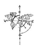 Tatouage Temporaire Carte du Monde