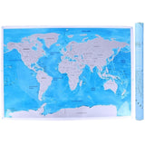 Carte du Monde à Gratter Bleue