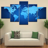 Tableau Carte du Monde bleu