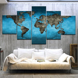 Tableau carte du monde triptyque