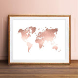 Tableau Carte du Monde Rose Gold