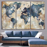 Carte du Monde Vintage Déco