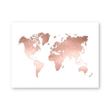 Tableau Carte du Monde Rose Gold