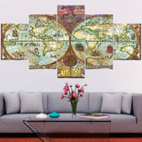 Tableau Carte du Monde <br/> Murale Ancienne