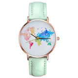 Montre Femme Cadran Carte du Monde