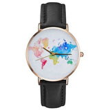 Montre Femme Cadran Carte du Monde