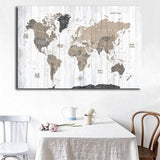 Carte du Monde sur Panneau de Bois