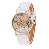 Montre Carte du Monde Femme Blanc