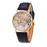Montre Carte du Monde Femme Noir