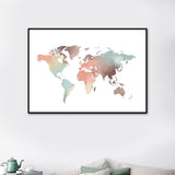 Tableau Carte du Monde <br/> Couleur Pastel
