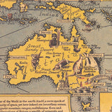 Poster Carte du Monde <br/> Bleu Ancien