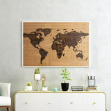 Carte du Monde Impression sur Bois