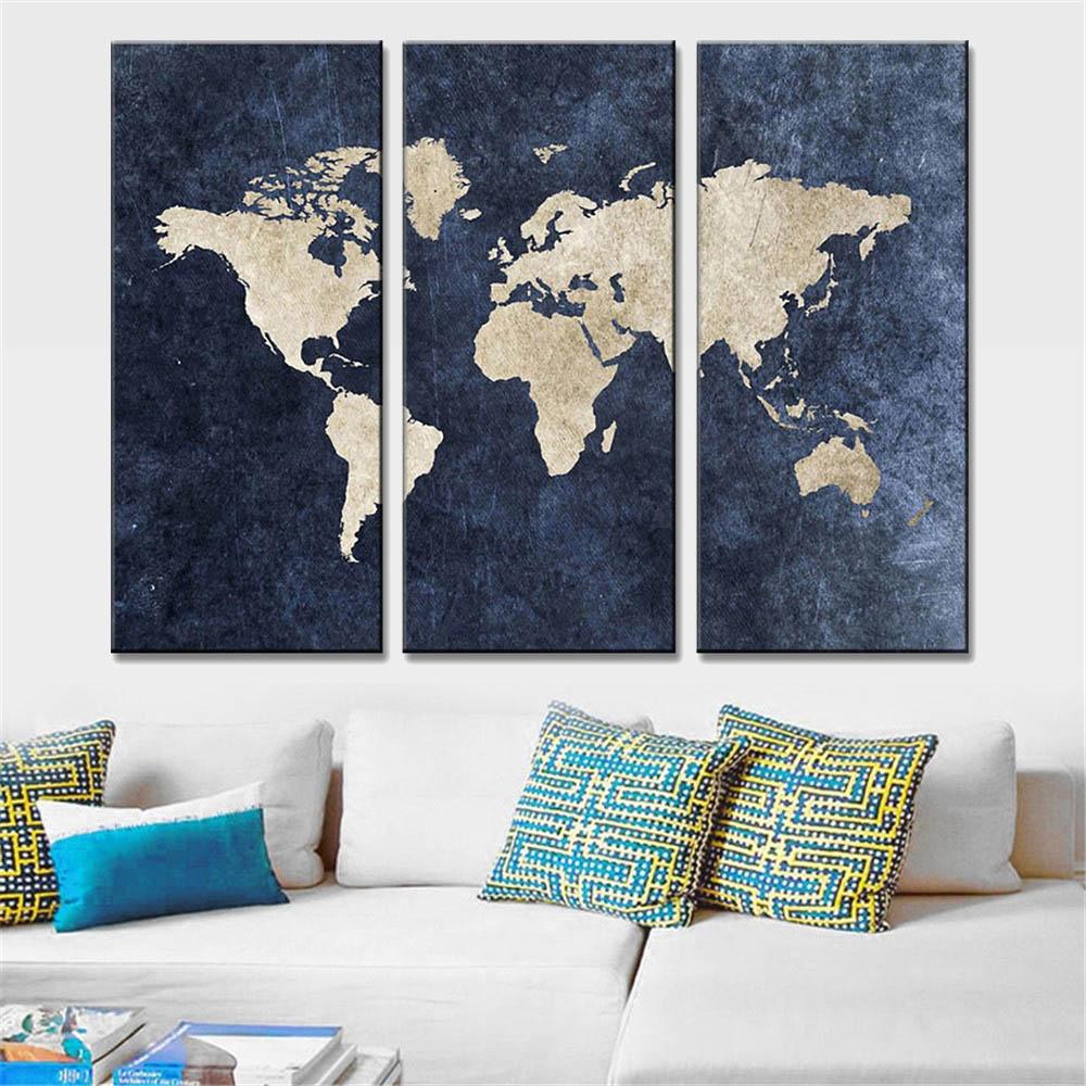 Carte Du Monde LANA KK Toile & Liège 150x100 Cm – Ice Bleue – Épinglez Vos Voyages (Version Allemande)