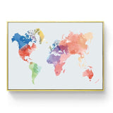 Toile Carte du Monde Couleur