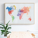 Tableau Carte du Monde <br/> Toile Colorée