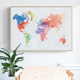 Tableau Carte du Monde <br/> Toile Colorée