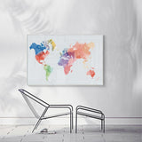 Tableau Carte du Monde <br/> Toile Colorée