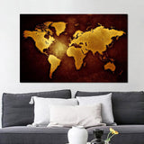 Tableau Carte du Monde <br/> Or Lumineux