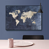 Tableau Carte du Monde <br/> Bleu Design