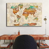 Tableau Vieille Carte du Monde
