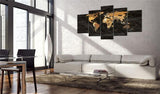 Tableau Carte du Monde Noir