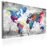 Tableau Carte du Monde <br/> Mappemonde Grise