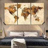 Carte du Monde Vintage Toile