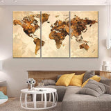 Carte du Monde Vintage Toile
