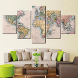 Toile Carte du Monde vintage