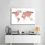 Tableau Carte du Monde Rose Gold