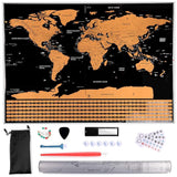 Carte du Monde à Gratter avec Marqueur