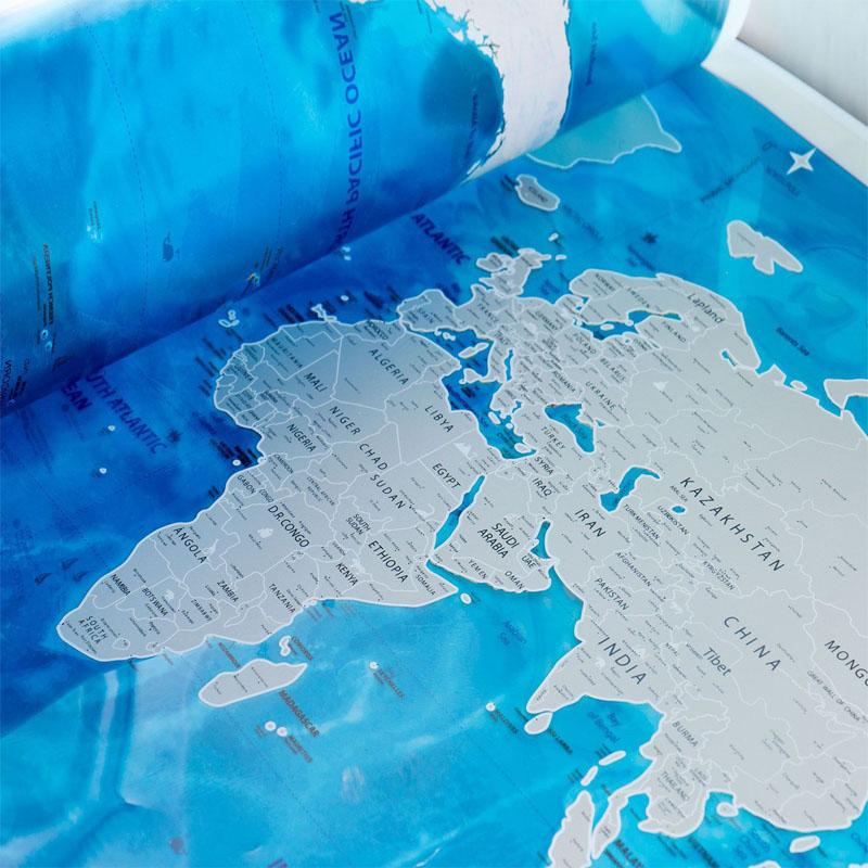 Carte du Monde à Gratter Bleue - La Carte Du Monde