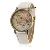 Montre Carte du Monde Vintage Blanc