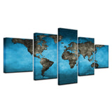 Tableau carte du monde triptyque