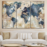 Carte du Monde Vintage Déco