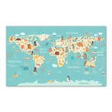 Tableau Carte du Monde <br/> Baby Blue