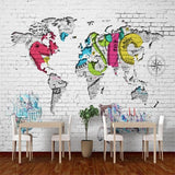 Papier Peint Trompe l'Oeil Carte du Monde