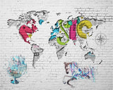 Papier Peint Trompe l'Oeil Carte du Monde
