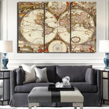 Carte du Monde Ancienne sur Toile