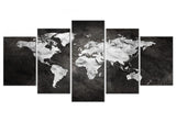 Tableau Carte du Monde Noir et Blanc