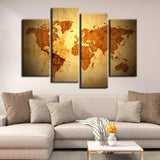 Tableau Triptyque Mappemonde