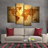 Tableau Triptyque Mappemonde