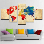 Tableau Carte du Monde Multicolore