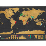 Carte du Monde à Gratter Noire et Dorée