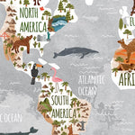 Tableau Carte du Monde <br/> Forêts et Animaux