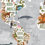 Tableau Carte du Monde <br/> Forêts et Animaux