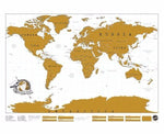 Carte du Monde à Gratter Blanche 