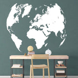 Stickers Monde Globe Blanc