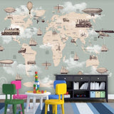Papier Peint Carte du Monde sur Mesure | Gaia Map